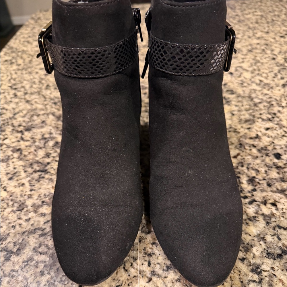 Karen Scott Black Ankle Booties with Buckle Detail